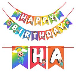 Wobbox Happy Birthday Banner, Cocomelon Theme Decoration Items Multi Color -Pack Of 1-image-81