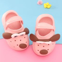 Oh! Pair Slip On Clogs With Back Strap Closure & Dog Applique - Pink-image-98