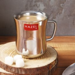 HAZEL Stainless Steel Green Tea Coffee Big Damaru Plain Mug, 1 Pc, 200 ml-3