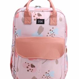Zoe Multifunctional Printed Travel Friendly Diaper Backpack - Peach-63