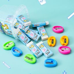 fab n funky Eraser & Sharpeners Combo Pack of 24 - Blue-picture-29
