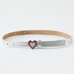 Pine Kids Free Size Belt with Heart Shape Buckle - Silver-image-51