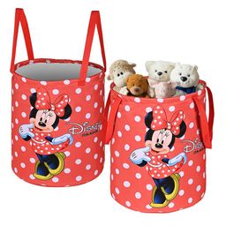 Kuber Industries Red 2 Pieces Disney Minnie Dots Printed Foldable Laundry Bag 45L-29