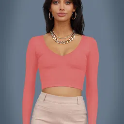 Dream Beauty Fashion Scoop Neck Fitted Crop Top-picture-43