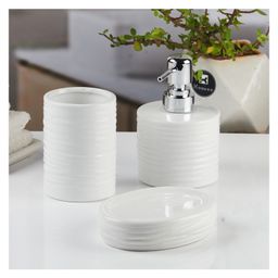 KOOKEE Ceramic Bathroom Accessories Set of 3 with Soap Dispenser (11139) image 4