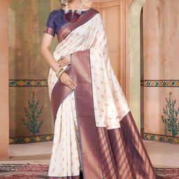 Mitera Woven Design Silk Blend Kanjeevaram Saree-image-16