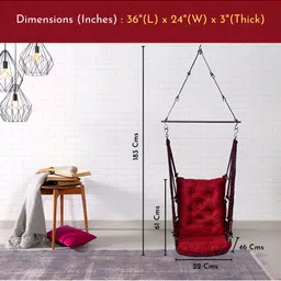 Swingzy Red Soft Hanging Hammock Swing image 2