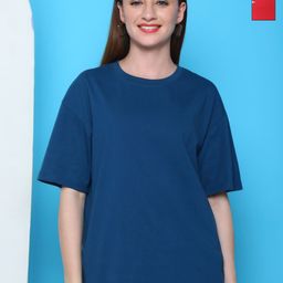 Dreambe Women Pack Of 2 Graphic Printed Round Neck Cotton Oversized T-shirts-picture-29