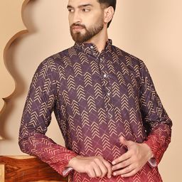Anouk Rustic Men Printed Sequinned Kurta with Pyjamas image 5
