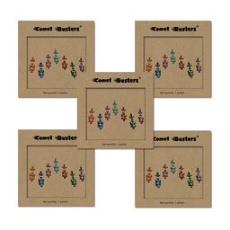 Comet Busters Set of 5 Handcrafted Reusable Traditional Designer Bindis - 004-98