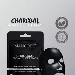 MANCODE Set Of 3 Charcoal Facial Sheet Mask-25ml Each image 4