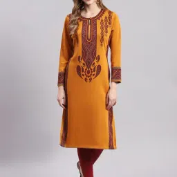 Monte Carlo Mustard Printed Straight Kurta-image-54