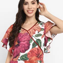 Taurus White Floral Print Top-picture-14