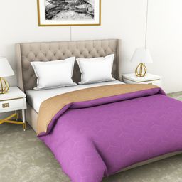 BIANCA Purple & Brown Abstract AC Room 120 GSM Double Bed Quilt-image-11