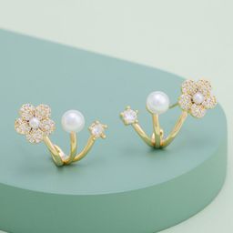 Kushal's Fashion Jewellery Gold Plated Zircon Studded Classic Studs-image-70