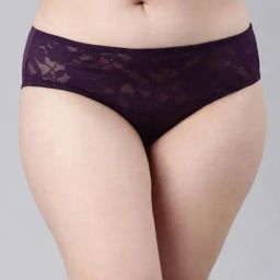 Enamor Purple Lace Work Hipster Panty-image-16