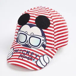 max Boys Mickey Mouse Embroidered & Striped Pure Cotton Baseball Cap-image-66