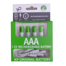 KP 1.5 V AAA USB Rechargeable Batterie 750 mWh With Type-C Charging Cable (Pack of 4)-13