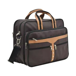 Aquador Laptop Cum Messenger Bag With Tan And Brown Faux Vegan Leather-image-107