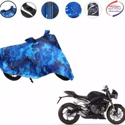 Auto Pearl Polyester Waterproof Two Wheeler Cover for Triumph Street Triple RS,(Ocean Blue)-image-84