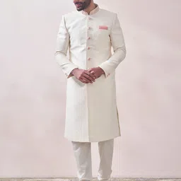 Manyavar Men Embroidered Art Silk Sherwani-image-29