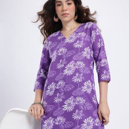 Anouk Rustic Floral Printed V-Neck Straight Kurta-image-70