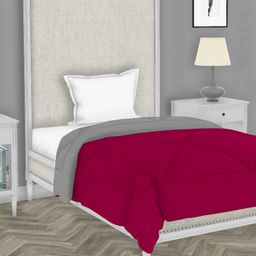 BIANCA Pink & Grey Geometric AC Room 300 GSM Single Bed Quilt-54