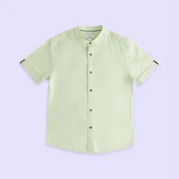 Pantaloons Junior Mint Green Cotton Regular Fit Shirt-picture-8