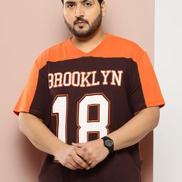 Sztori Men Plus Size Typography Colourblocked Pure Cotton T-shirt-image-91