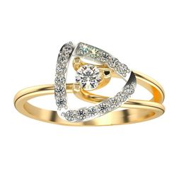 VALANOVA Yellow Gold Plated Sterling Silver 0.24Ct Lab Grown Diamond Ring-image-41