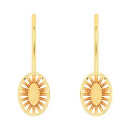 P.C. Chandra Jewellers 22k Gold Oval Shape Drop Earrings-image-32