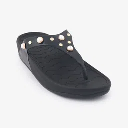 Jelly Bunny Women Black Embellished Open Toe Flats-image-21