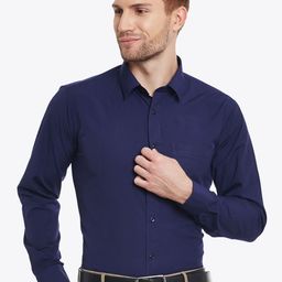 English Navy Men Navy Blue Slim Fit Solid Formal Shirt-image-44