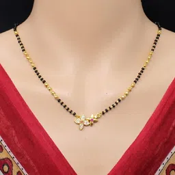 COLOUR OUR DREAMS Gold-Plated Brass Mangalsutra-10