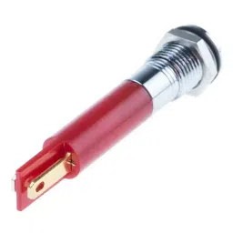 RS PRO Red Panel Mount Indicator 12V DC, Mounting Hole Size 8 mm, Termination Type Faston, Solder Lug, IP Rating IP67, Model No 8385560 image 3