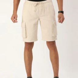 Bene Kleed Beige Regular Fit Cargo Shorts-picture-24