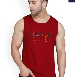 SLOWLORIS Pack of 2 Printed Combed Cotton Vest VSL26 CMB(CHS MAROON)(NVR NAVY)-image-78