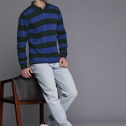 Allen Solly Striped Polo Collar Pure Cotton T-shirt-image-31
