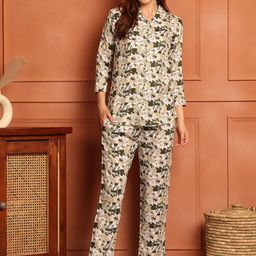 ETC Women Printed Shirt & Pyjamas Night suit-image-16