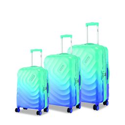 Safari Select Haze Set Of 3 Colourblocked 8 Wheels TSA Lock Hard Case Trolley Bags-image-34