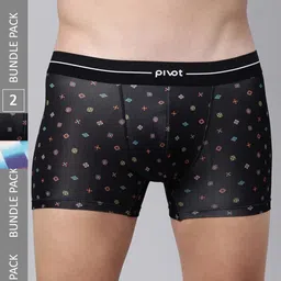 pivot Men Pack Of 2 Geometric Printed Trunks-2