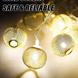 Decorcity Gold-Toned Led Net Ball String Ceiling Lamp image 3