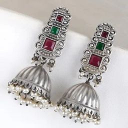 Teejh Ethnic Vaanya Multicolored Silver Oxidized Jhumki Earring-33