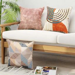 Bianca Suzane Earthy & Beige Micro Fiber Reversible Printed Cushion Covers - Set of 3-74