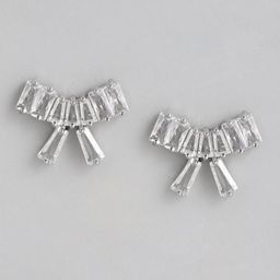 DressBerry Bow-Shaped Stone-Studded Studs Earrings-image-11
