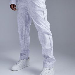 boohooMAN PU Finish Animal Print Trousers-image-49