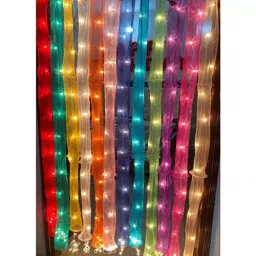AK 2.13 m (7 Feet) Assorted Shimmer Net Curtain String Light for Decoration, 6CURASS image 3