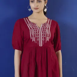 Anouk Women Ethnic Motifs Embroidered Thread Work Anarkali Kurti-image-35