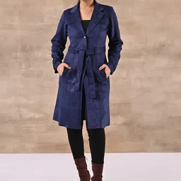 Lakshita Single-Breasted Notched Lapel Fleece Overcoat-picture-7