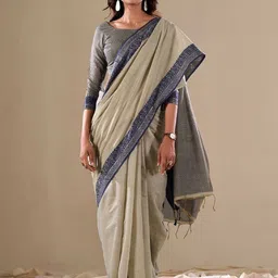 DIVASTRI Zari Woven Design Pure Cotton Saree-image-99